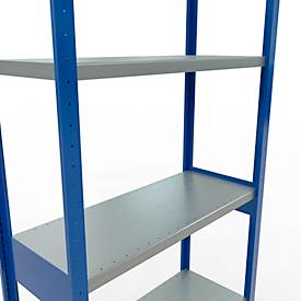 Schulte Lagertechnik Steckregal MULTIplus250, Grundregal, B 1000 x T 400 x H 3000 mm, Stahl, RAL 5010 Enzianblau/verzinkt