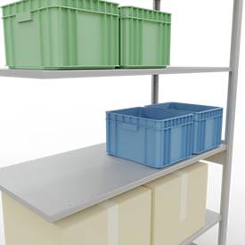 SCHULTE Lagertechnik - Stecks.Anbaur. mit Längenriegel - 2500x1300x600 mm, Typ 150 kg