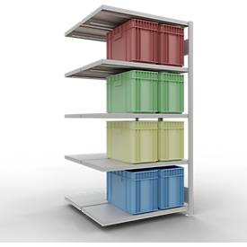 SCHULTE Lagertechnik - Stecks.Doppelanbaur. Typ 250 kg - 2000x1000x2x500 mm, 10 Böden