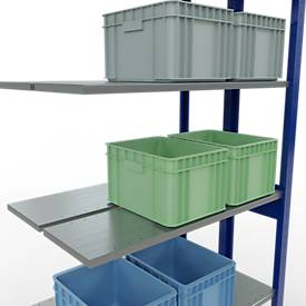 SCHULTE Lagertechnik - Stecks.Doppelanbauregal Typ 150 - 2500x1000x2x300 mm 2x6 Böden