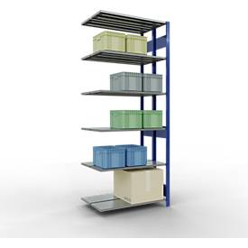 SCHULTE Lagertechnik - Stecks.Doppelanbauregal Typ 150 - 2500x1000x2x300 mm 2x6 Böden