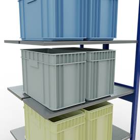 SCHULTE Lagertechnik - Stecks.Doppelanbauregal Typ 150 - 2500x1000x2x400 mm 2x6 Böden