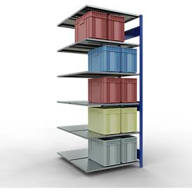 SCHULTE Lagertechnik - Stecks.Doppelanbauregal Typ 150 - 2500x1000x2x600 mm 2x6 Böden