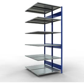 SCHULTE Lagertechnik - Stecks.Doppelanbauregal Typ 150 - 2500x1000x2x600 mm 2x6 Böden