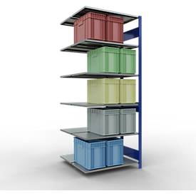 SCHULTE Lagertechnik - Stecks.Doppelanbauregal Typ 150 - 2500x1000x500 mm, 2x6 Böden