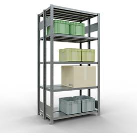 SCHULTE Lagertechnik - Stecks.Doppelgrundr. Typ 250 kg - 2000x1000x2x300 mm, 10 Böden