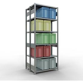 SCHULTE Lagertechnik - Stecks.Doppelgrundr. Typ 250 kg - 2500x1000x2x400 mm, 12 Böden