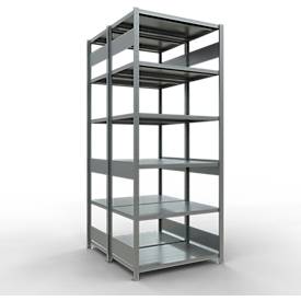 SCHULTE Lagertechnik - Stecks.Doppelgrundr. Typ 250 kg - 2500x1000x2x600 mm, 12 Böden