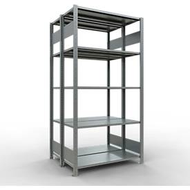 SCHULTE Lagertechnik - Stecks.Doppelgrundregal Typ 150 - 2000x1000x2x400 mm verz.2x5 Böden