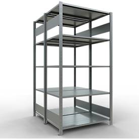 SCHULTE Lagertechnik - Stecks.Doppelgrundregal Typ 150 - 2000x1000x2x600 mm verz.2x5 Böden
