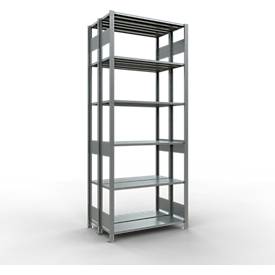 SCHULTE Lagertechnik - Stecks.Doppelgrundregal Typ 150 - 2500x1000x2x300 mm verz.2x6 Böden
