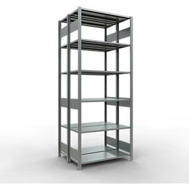 SCHULTE Lagertechnik - Stecks.Doppelgrundregal Typ 150 - 2500x1000x2x400 mm verz.2x6 Böden