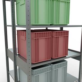 SCHULTE Lagertechnik - Stecks.Doppelgrundregal Typ 150 - 2500x1000x2x500 mm verz.2x6 Böden