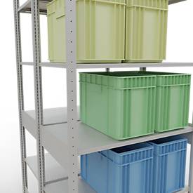 SCHULTE Lagertechnik - Stecks.Doppelgrundregal Typ 150 - 2500x1000x2x600 mm 2x6 Böden