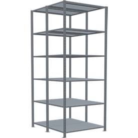 SCHULTE Lagertechnik - Stecks.Doppelgrundregal Typ 150 - 2500x1000x2x600 mm verz.2x6 Böden