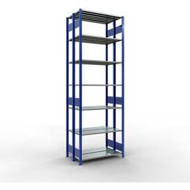 SCHULTE Lagertechnik - Stecks.Doppelgrundregal Typ 150 - 3000x1000x2x300 mm 2x7 Böden