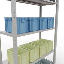 SCHULTE Lagertechnik - Stecks.Grundr.mit Längenriegel - 2000x1000x400 mm, Typ 150 kg