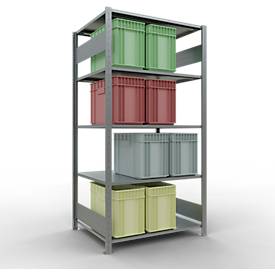 SCHULTE Lagertechnik - Stecks.Grundr.mit Längenriegel - 2000x1000x800 mm, Typ 150 kg