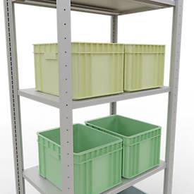 SCHULTE Lagertechnik - Stecks.Grundr. mit Längenriegel - 2000x750x500 mm, Typ 150 kg
