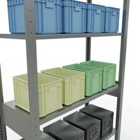 SCHULTE Lagertechnik - Stecks.Grundr.mit Längenriegel - 2500x1000x400 mm, Typ 150 kg