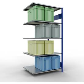 SCHULTE Lagertechnik - Stecksystem Anbauregal - 2000x1000x800 mm, Typ 150 kg