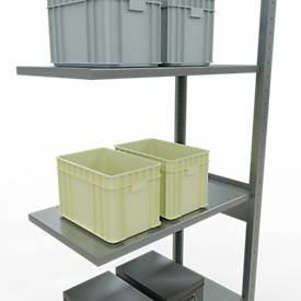 SCHULTE Lagertechnik - Stecksystem Anbauregal - 2500x 750x400 mm, Typ 150 kg