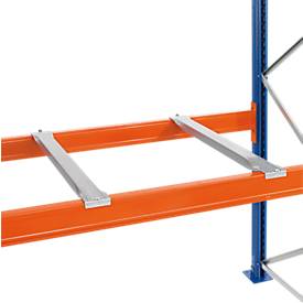 Schulte Lagertechnik Tiefenauflagen mit aufgestellter Lasche für Spanplatten, für Rahmentiefe 1100 mm, verzinkt, 2 Stück