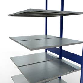Schulte Lagertechnik  Uitschuifbare dubbele legbordstelling type 150 - 3000x1000x2x600 mm 2x7 legborden