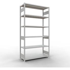 Schulte MULTIplus250 Steckregal, Grundregal, 6 Fachböden, bis 250 kg je Fachboden, werkzeuglos montierbar, B 1300 x T 500 x H 2500, lichtgrau