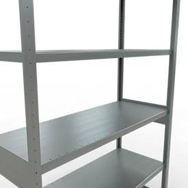 Schulte MULTIplus250 Steckregal, Grundregal, 6 Fachböden, bis 250 kg je Fachboden, werkzeuglos montierbar B 1300 x T 500 x H 2500, silbergrau