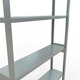 Schulte MULTIplus250 Steckregal, Grundregal, 7 Fachböden, bis 250 kg je Fachboden, werkzeuglos montierbar B 1300 x T 300 x H 3000, silbergrau