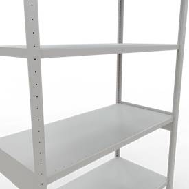Schulte MULTIplus250 Steckregal, Grundregal, 7 Fachböden, bis 250 kg je Fachboden, werkzeuglos montierbar, B 1300 x T 600 x H 3000, lichtgrau