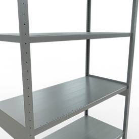 Schulte MULTIplus250 Steckregal, Grundregal, 7 Fachböden, bis 250 kg je Fachboden, werkzeuglos montierbar B 1300 x T 600 x H 3000, silbergrau