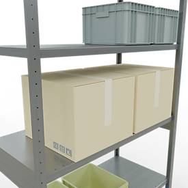 Schulte MULTIplus250 Steckregal, Grundregal, 7 Fachböden, bis 250 kg je Fachboden, werkzeuglos montierbar B 1300 x T 600 x H 3000, silbergrau