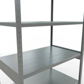 Schulte MULTIplus250 Steckregal, Grundregal, 7 Fachböden, bis 250 kg je Fachboden, werkzeuglos montierbar B 1300 x T 800 x H 3000, silbergrau