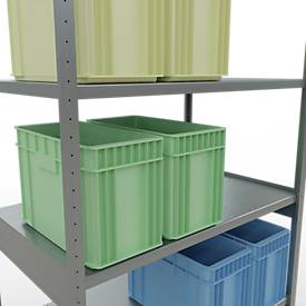 Schulte MULTIplus250 Steckregal, Grundregal, 7 Fachböden, bis 250 kg je Fachboden, werkzeuglos montierbar B 1300 x T 800 x H 3000, silbergrau