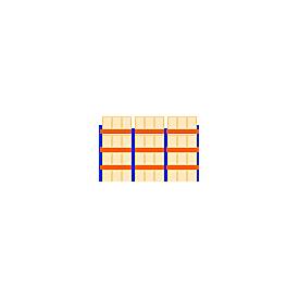 Schulte Palettenregal, Grundregal, B 8444 x T 1100 x H 3000 mm, 4 Ebenen, Palettengewicht bis 500 kg, Feldlast 6630 kg, blau/orange