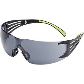 Schutzbrille 3M SecureFit 400, EN 166:2001, UVA/UVB/UVC-resistent, Bügeldruckverteilung, verstellbare Nasenpolster, beschichtet, Polycarbonatglas, grau