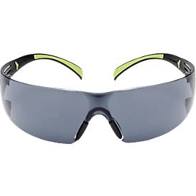 Schutzbrille 3M SecureFit 400, EN 166:2001, UVA/UVB/UVC-resistent, Bügeldruckverteilung, verstellbare Nasenpolster, beschichtet, Polycarbonatglas, grau