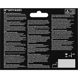 Schutzbrille 3M SecureFit 400, EN 166:2001, UVA/UVB/UVC-resistent, Bügeldruckverteilung, verstellbare Nasenpolster, beschichtet, Polycarbonatglas, grau