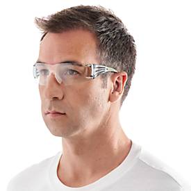 Schutzbrille 3M SecureFit 400, EN 166:2001, UVA/UVB/UVC-resistent, Bügeldruckverteilung, verstellbare Nasenpolster, beschichtet, Polycarbonatglas, klar