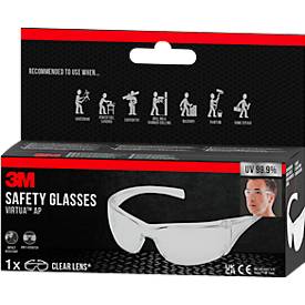 Schutzbrille 3M Virtua AP, EN 166:2001, UVA/UVB/UVC-resistent, integrierte Seitenschilde, beschichtet, Polycarbonatglas, klar