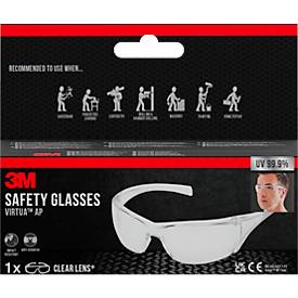 Schutzbrille 3M Virtua AP, EN 166:2001, UVA/UVB/UVC-resistent, integrierte Seitenschilde, beschichtet, Polycarbonatglas, klar