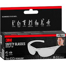 Schutzbrille 3M Virtua AP, EN 166:2001, UVA/UVB/UVC-resistent, integrierte Seitenschilde, beschichtet, Polycarbonatglas, klar