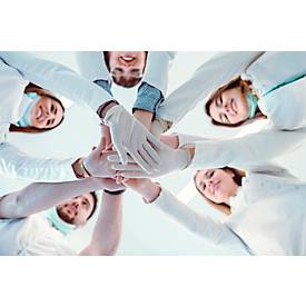 Schutzhandschuhe BINGOLD Nitril 35PLUS, Einweg, mikrotextuierte Fingerspitzen, puderfrei, Nitril, weiß, Größe XL, 100 Stück