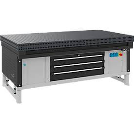 Schweißtisch Otto Kind Multi4Flex Heavy Duty, stationär, höhenverstellbar, bis 2000 kg, B 2000 x T 1000 mm, anthrazit/anthrazit
