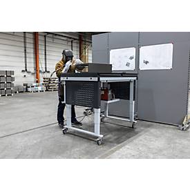 Schweißtisch Otto Kind Multi4Flex, mobil, ESD-leitfähig, höhenverstellbar, bis 500 kg, B 1200 x T 800 mm, anthrazitgrau/lichtgrau