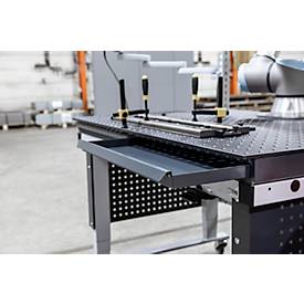 Schweißtisch Otto Kind Multi4Flex, mobil, ESD-leitfähig, höhenverstellbar, bis 500 kg, B 1200 x T 800 mm, anthrazitgrau/lichtgrau