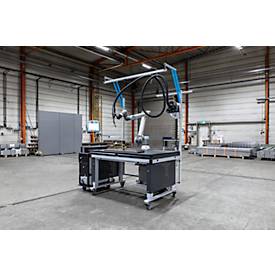 Schweißtisch Otto Kind Multi4Flex, mobil, ESD-leitfähig, höhenverstellbar, bis 500 kg, B 1200 x T 800 mm, anthrazitgrau/lichtgrau