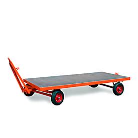 Schwerlastanhänger, 1-Achs-Drehschemel-Lenkung, Luftreifen, Tragkraft 2000 kg, 2500 x 1250 mm